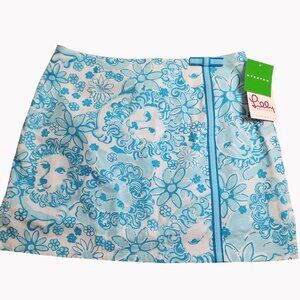 Lilly Pulitzer Lenore Skort White Golden Lion Print Stretch Size 4 NEW